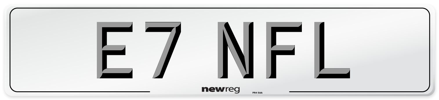 E7 NFL Number Plate from New Reg